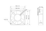 Вентилятор  220 вольт 15051 HSL / CNDF TA15051 размером  150x150x51  220VAC  0.2A мощностью  25W  5.12m3/min подшипником скольжения