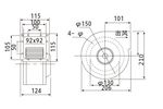 Центробежный  вентилятор 220В AC 150FLJ-WY  размером 206x124мм  220VAC -240VAC  1.1A  240W  570м3 в час мощный промышленный