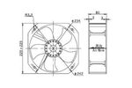 Вентилятор   22580 CNDF : TA 22580HBL / 200FZY6-S / 200FZY8-S 220 /  Demex DMX-TG22580-HA2BL/ COSTECH C22S23HKBD00 / TG22580HA6BL 220V/380V переменного тока  AC имеет размер  225x225x80 / 380VAC  сила тока  0.35A мощность  80W  17m3/min