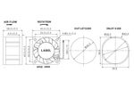 Вентилятор 12В DC D4028X12B / D4028X12BPLBxy-7 PELKO MOTORS  с размерами и характеристиками 40x40x28  12V DC  0.55A  6.6W  0.58m3/min  55.47dB
