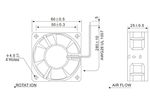Вентилятор постоянного тока	CNDF TFS6025  60x60x25  6025  12v/24V   0.23A /0.18A  2.8W   0.65m3/min