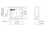Вентилятор  8025 220В  8025HBL осевой  аксиальный качения : CNDF TA8025HBL  размеры 80x80x25 220V AC  скорость вращения 2300RPM 16W  тихий -22dBA