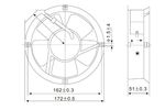 Вентилятор 172x51мм 17251/ CNDF TA-17251 17250HBL  220В AC  172х51  круглый бесшумный промышленный  вытяжной осевой  0.18A 25W  5.32m3/min аксиальный