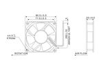 Вентилятор 12V  8025 DC TFB: постоянного тока  80x80x25 питанием 12VDC / 24VDC  0.28/0.15A  3.36/3.6W  0.86m3/min для тихого и мощного охлаждения