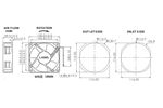 Вентилятор PELKO MOTORS  G1238M48BPLB 120x120x38  48V  0.14A   3.26m3/min  42dB осевой для инвертора, электротехнического шкафа, IT оборудования
