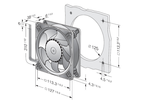 Вентилятор осевой Ebmpapst DV5218/2NPR 127x127x38 48V DC 4-проводной с PWM и датчиком скорости 0.49A 23.5W 270 м3/час 56dB 5000RPM осевой постоянного тока