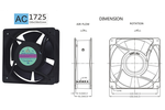 Вентилятор Suntronix Sanju SJ1725HA2 220V 15050 150х150х50 0.28A 28W 2700RPM 53dB высокотемпературный осевой аксиальный промышленный