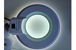 Лампа лупа светодиодная YS-702 со струбциной профессиональная с увеличением 5Х на мощных шарнирах, качественная с длинными кронштейнами стекло