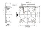 Вентилятор CNDF TFB-12038HBL 12038 HBL 48В DC 120x120x38  0.25A  12W  198.4м3/час постоянного тока,  мощный и качественный осевой для охлаждения